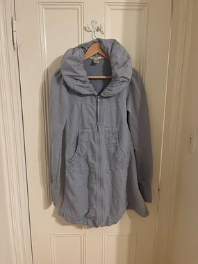 Prairie Underground EUC Long Cloak Hoodie Light Gray Purple Size Medium